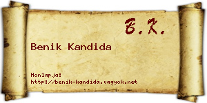 Benik Kandida névjegykártya